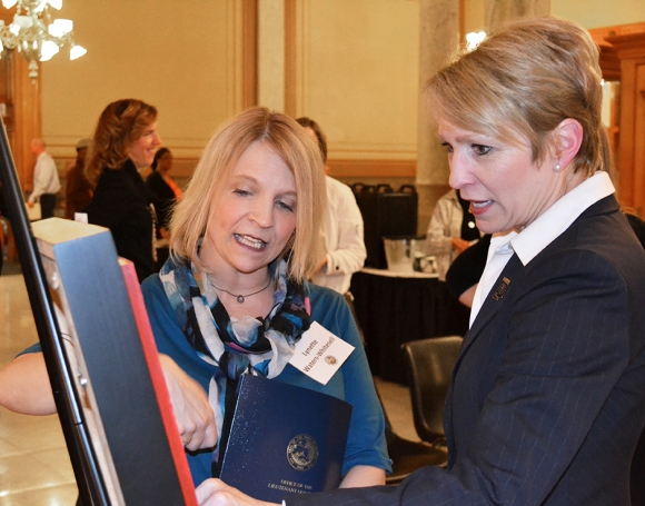 Discussion with Lt. Gov. Sue Ellspermann about my artistic approach and  methods.